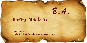 Baffy Abbás névjegykártya